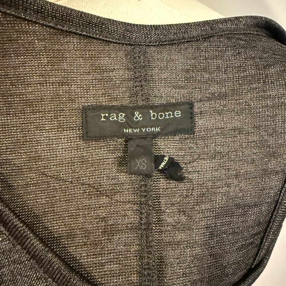 rag & bone Metallic Charcoal Racer Back Top - Picture 6 of 7